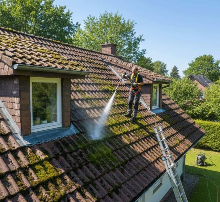 Démoussage de toiture à Genlis